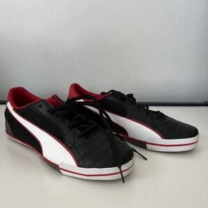 Puma black and red trainers